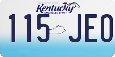KY license plate 115JEO