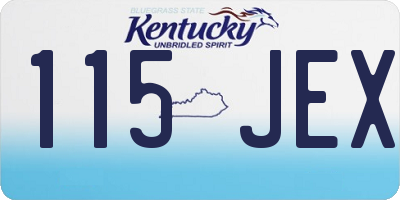 KY license plate 115JEX