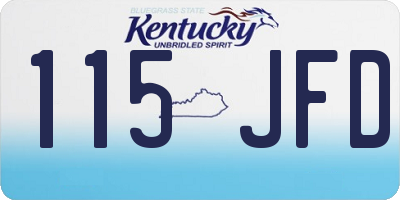 KY license plate 115JFD