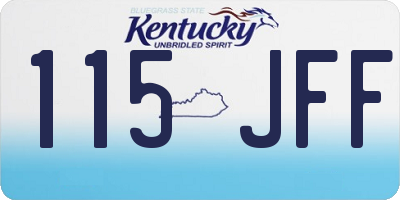 KY license plate 115JFF