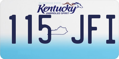 KY license plate 115JFI