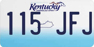 KY license plate 115JFJ
