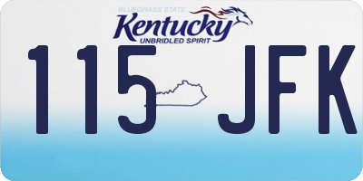 KY license plate 115JFK