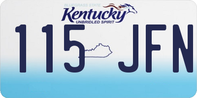 KY license plate 115JFN