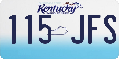 KY license plate 115JFS