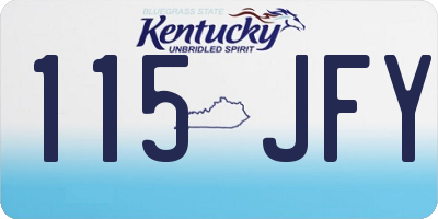 KY license plate 115JFY