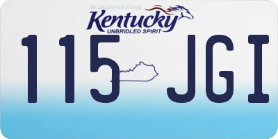 KY license plate 115JGI
