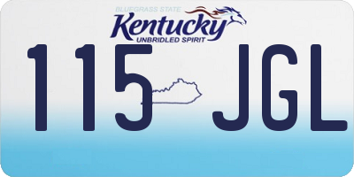 KY license plate 115JGL