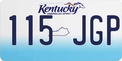KY license plate 115JGP