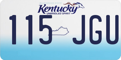 KY license plate 115JGU