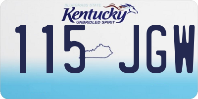 KY license plate 115JGW