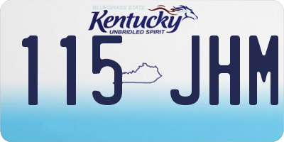 KY license plate 115JHM