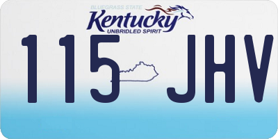 KY license plate 115JHV