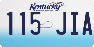 KY license plate 115JIA