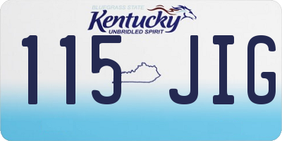 KY license plate 115JIG