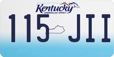KY license plate 115JII