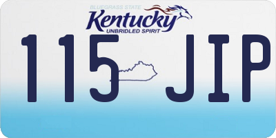 KY license plate 115JIP
