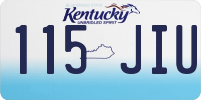KY license plate 115JIU