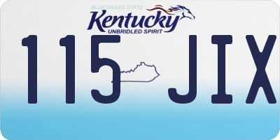 KY license plate 115JIX