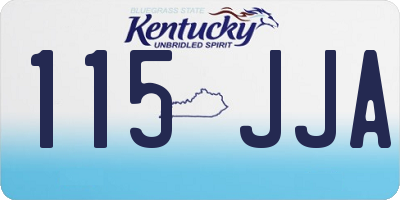 KY license plate 115JJA