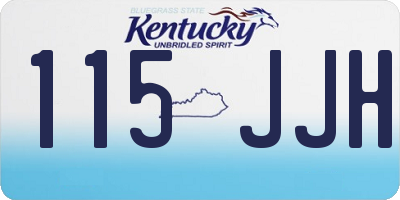 KY license plate 115JJH