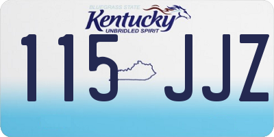 KY license plate 115JJZ