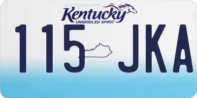 KY license plate 115JKA