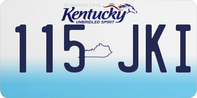 KY license plate 115JKI