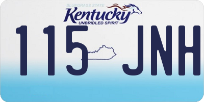 KY license plate 115JNH