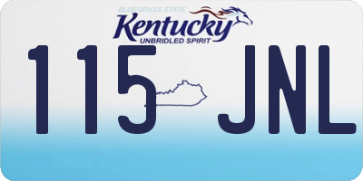 KY license plate 115JNL