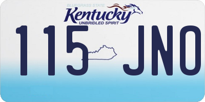 KY license plate 115JNO
