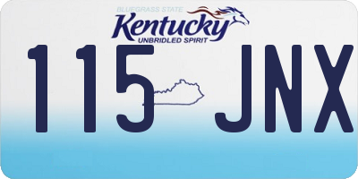 KY license plate 115JNX