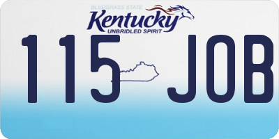 KY license plate 115JOB