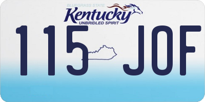 KY license plate 115JOF