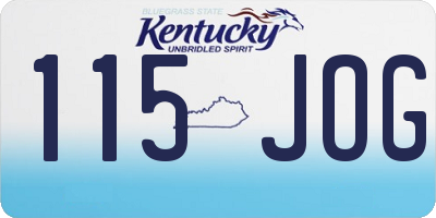 KY license plate 115JOG
