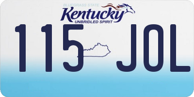 KY license plate 115JOL