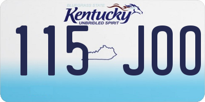 KY license plate 115JOO