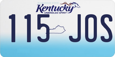 KY license plate 115JOS