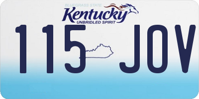 KY license plate 115JOV