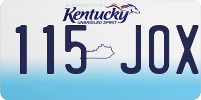 KY license plate 115JOX