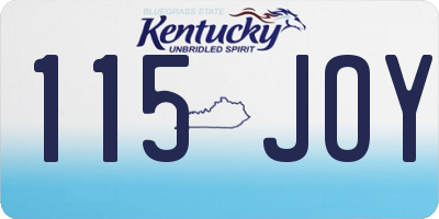 KY license plate 115JOY