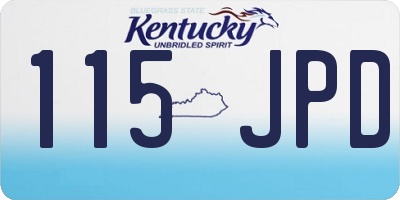 KY license plate 115JPD