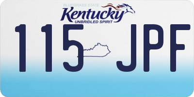 KY license plate 115JPF