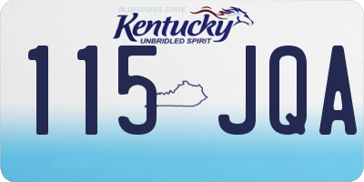 KY license plate 115JQA