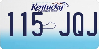 KY license plate 115JQJ