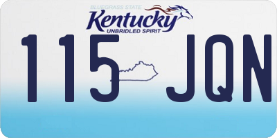 KY license plate 115JQN