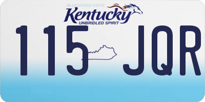 KY license plate 115JQR