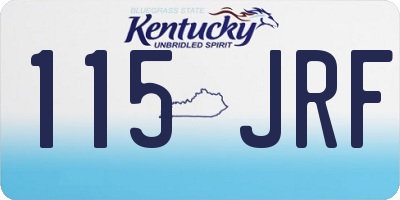 KY license plate 115JRF