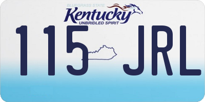 KY license plate 115JRL