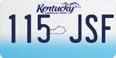 KY license plate 115JSF